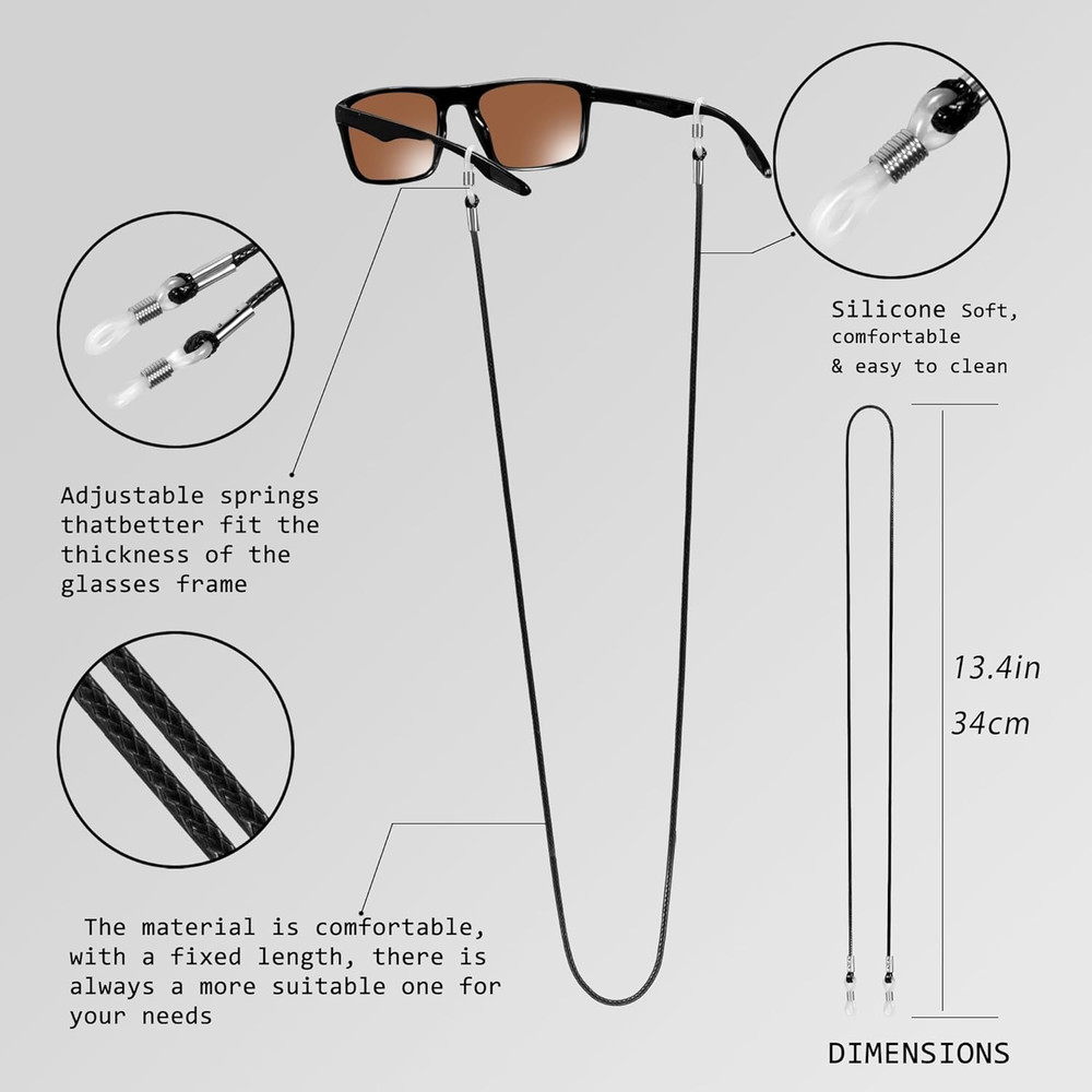 Glasses Strap,Securely Keep Your Eyeglasses around Your Neck, Practical Sunglass