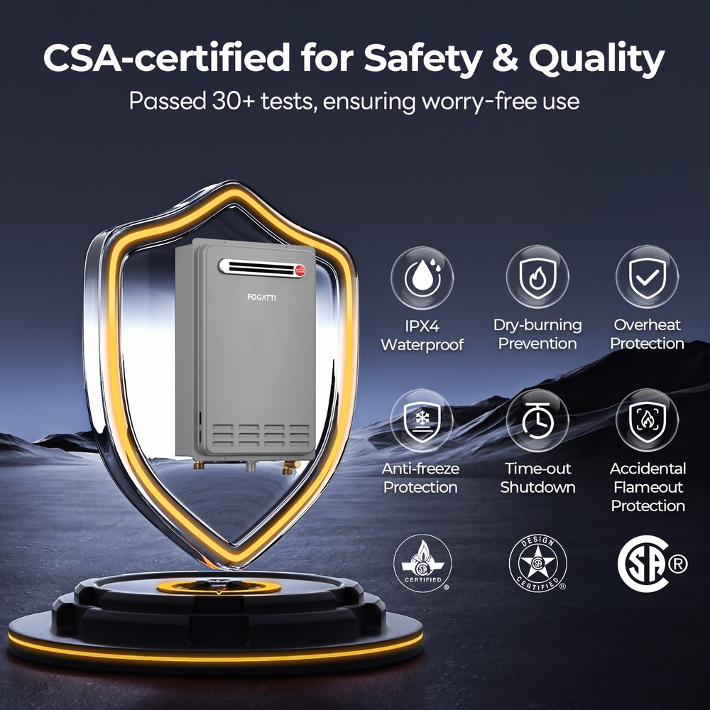 16L Tankless Water Heater Outdoor Propane Gas 5.1 GPM 120,000 BTU Instant Hot