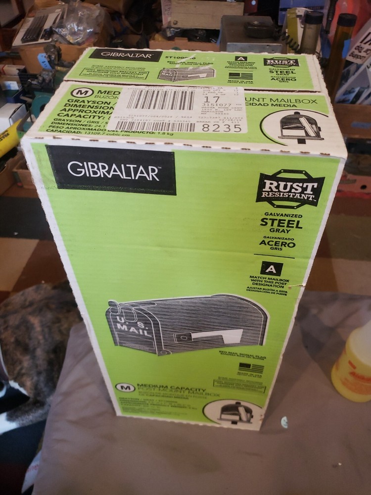 Gibraltar Grayson Post-Mount Mailbox, Medium, Silver Gray Steel -ST100000