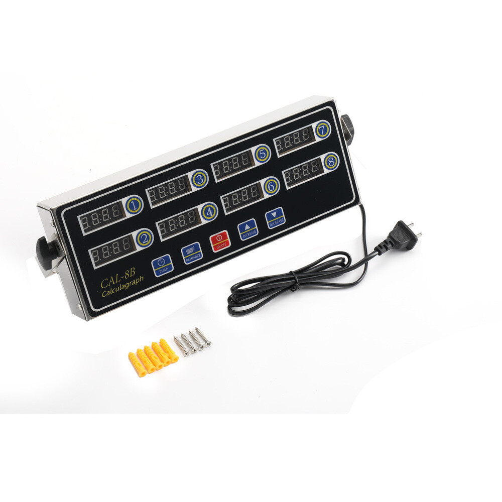 8Channel Commercial Digital Timer Calculator Chart Kitchen Loud Countdown AC110V