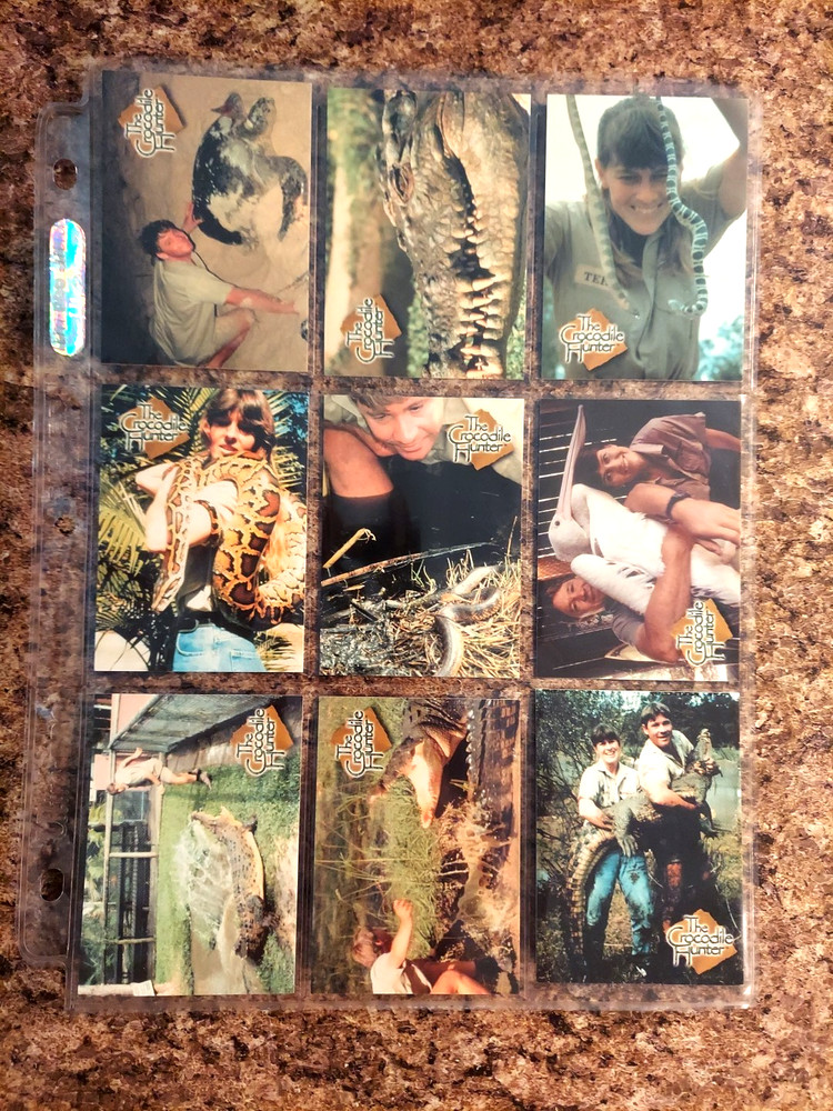 THE CROCODILE HUNTER TRADING CARD SET COMPLETE 72 CARDS + BOTH CHASE SETS "READ"