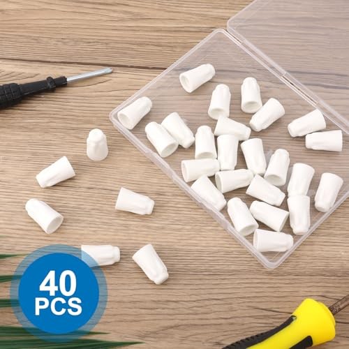 40pcs High Temperature Ceramic Wire Connectors, White Ceramic Waterproof Nuts