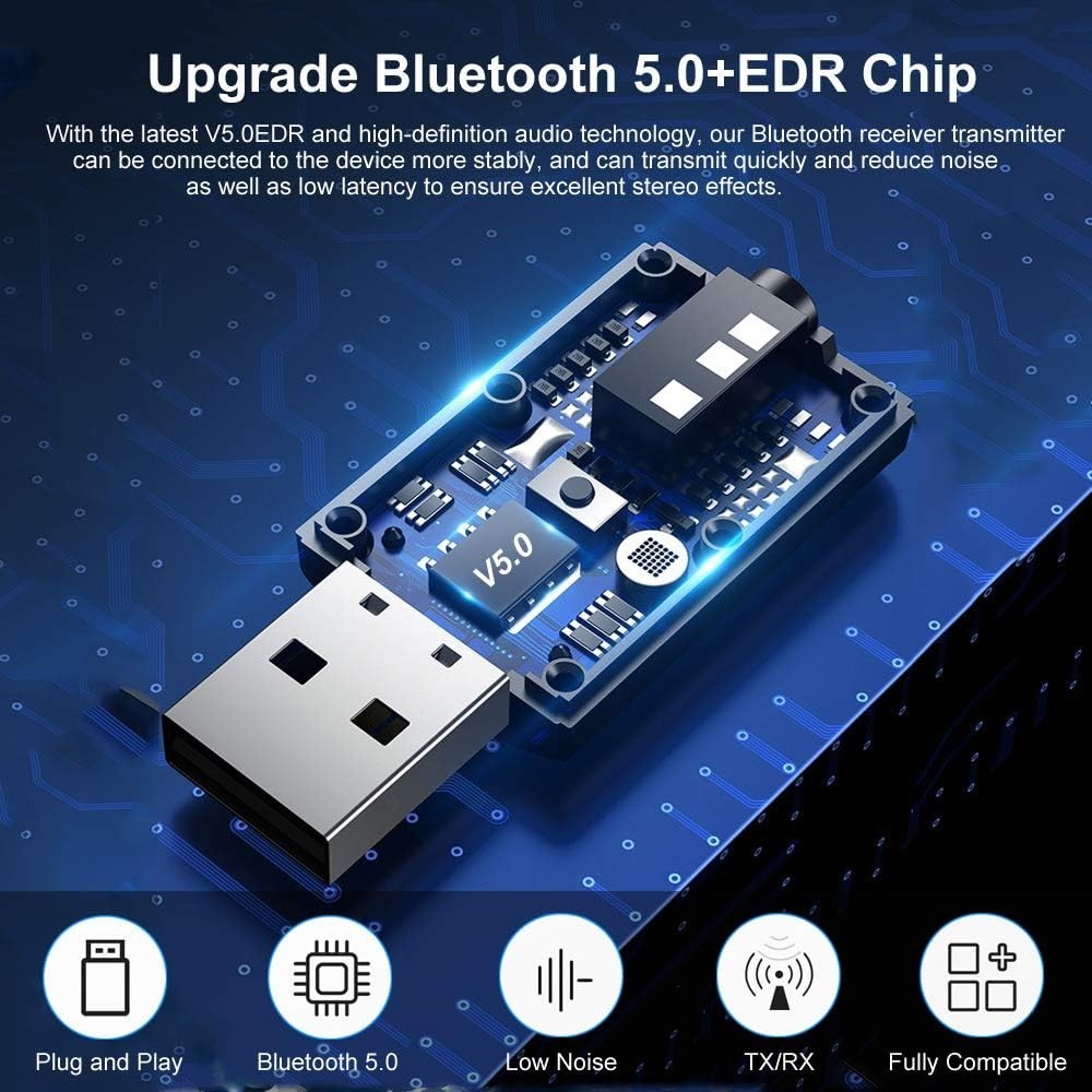 Bluetooth 5.0 Audio Adapter - Mini Transmitter Receiver for Wireless Convenience