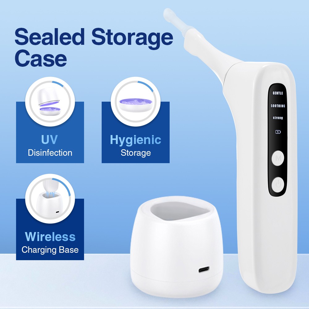 Electronic Tonsil Stone Remover Kit Vacuum LED Light 3 Adjustable Suction Modes