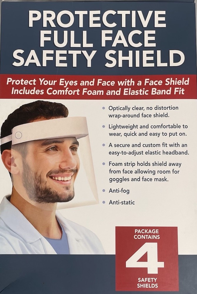 NEW Protective Full Face Safety Shield 4 pack