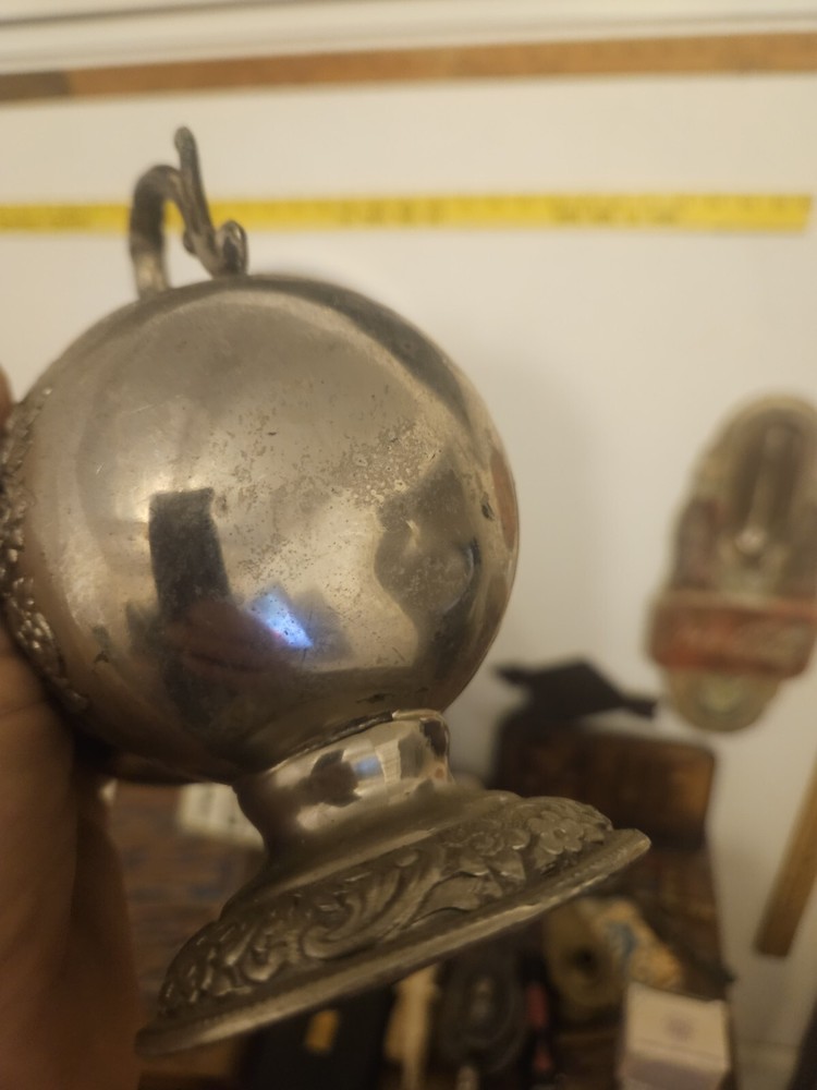 Antique Silver Plate Gold Wash Sugar Scuttle