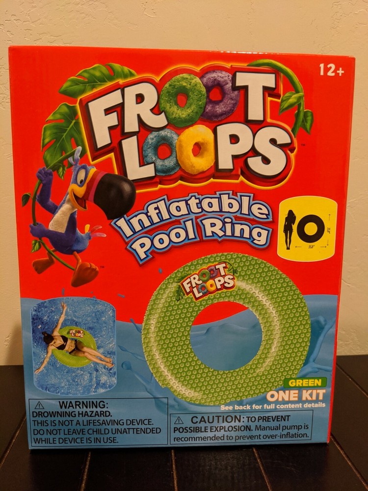 Inflatable Pool Ring Froot Loops Green