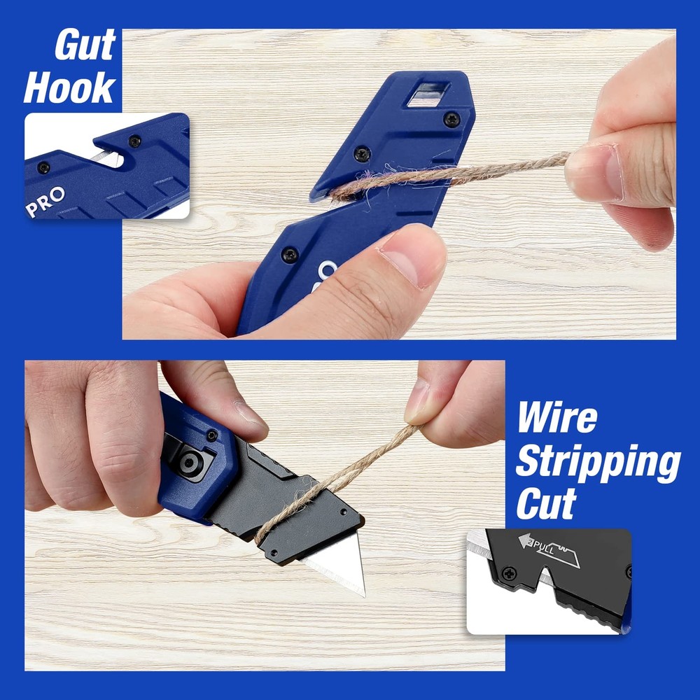 WORKPRO Folding Utility Knife Quick Change Box Cutter Lightweight Nylon Handle