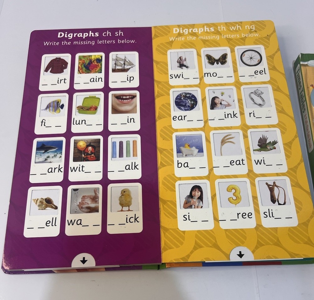 2 Pc Dry Erase Pull Tab Learning Books for Kids Development Education Travel Toy