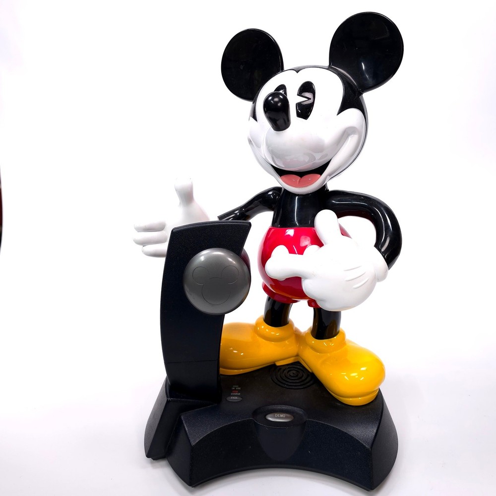 Vintage Mickey Mouse Animated Talking Cordless Phone Untested No Cord