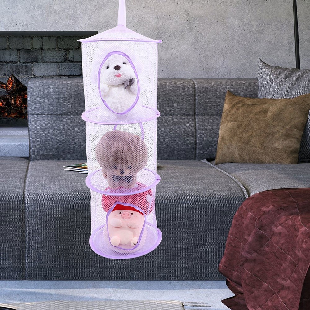 2 Pcs Practical Stuffed Animal Storage Hammocks Foldable Hanging Net