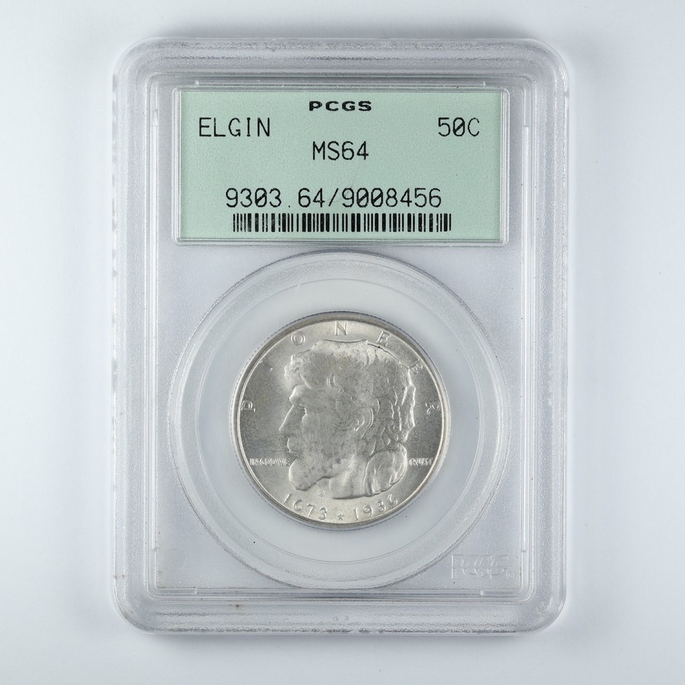 1936 Elgin Commemorative Half Dollar 50c PCGS MS64 OGH