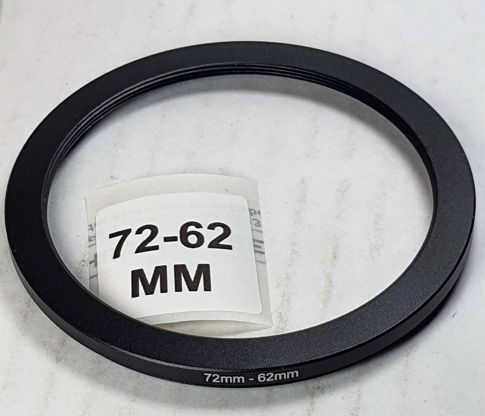 72-62mm Step-Down Lens Filter Converter Adapter Ring 72mm-62mm Metal E72 to E62