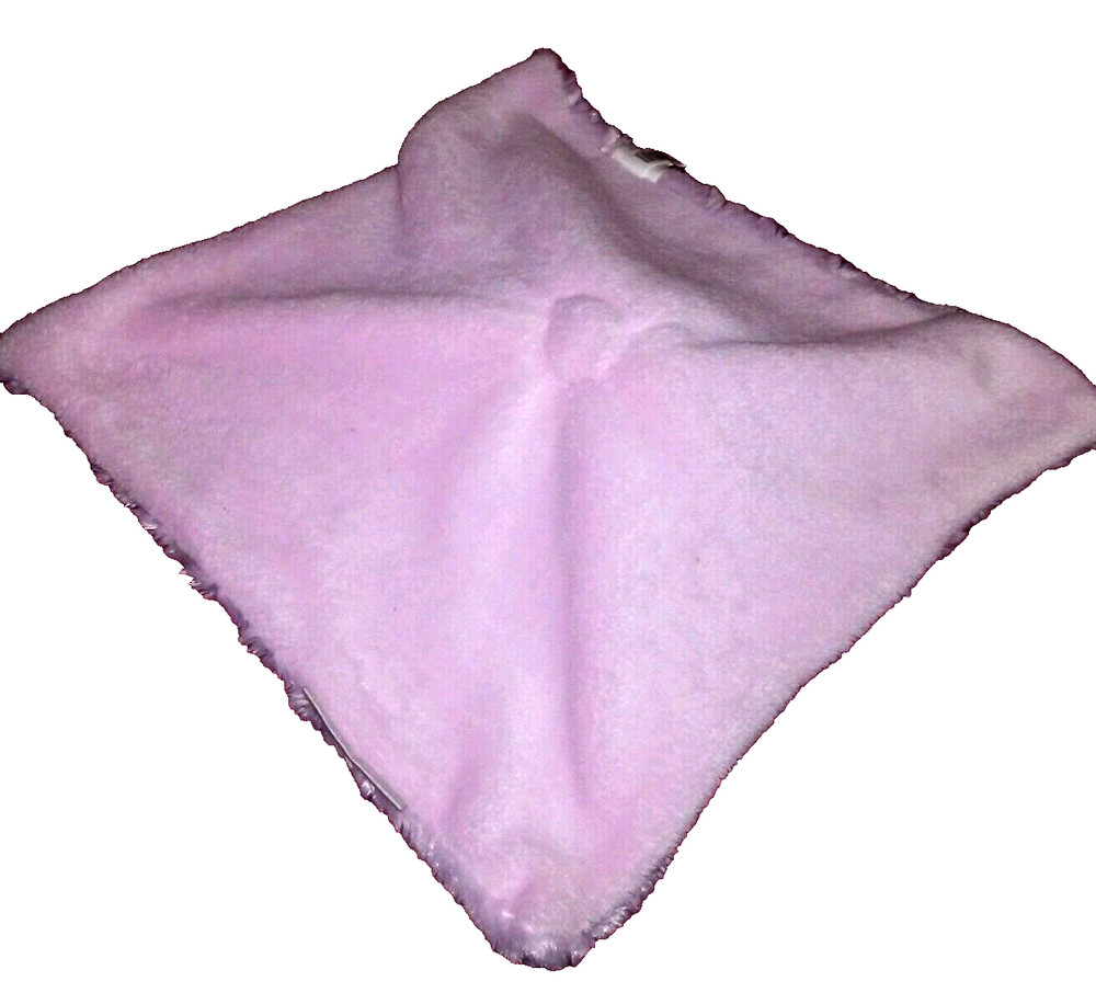 Blankets & Beyond Bunny Security Blanket Pink Swirly Fur Plush Pacifier Holder