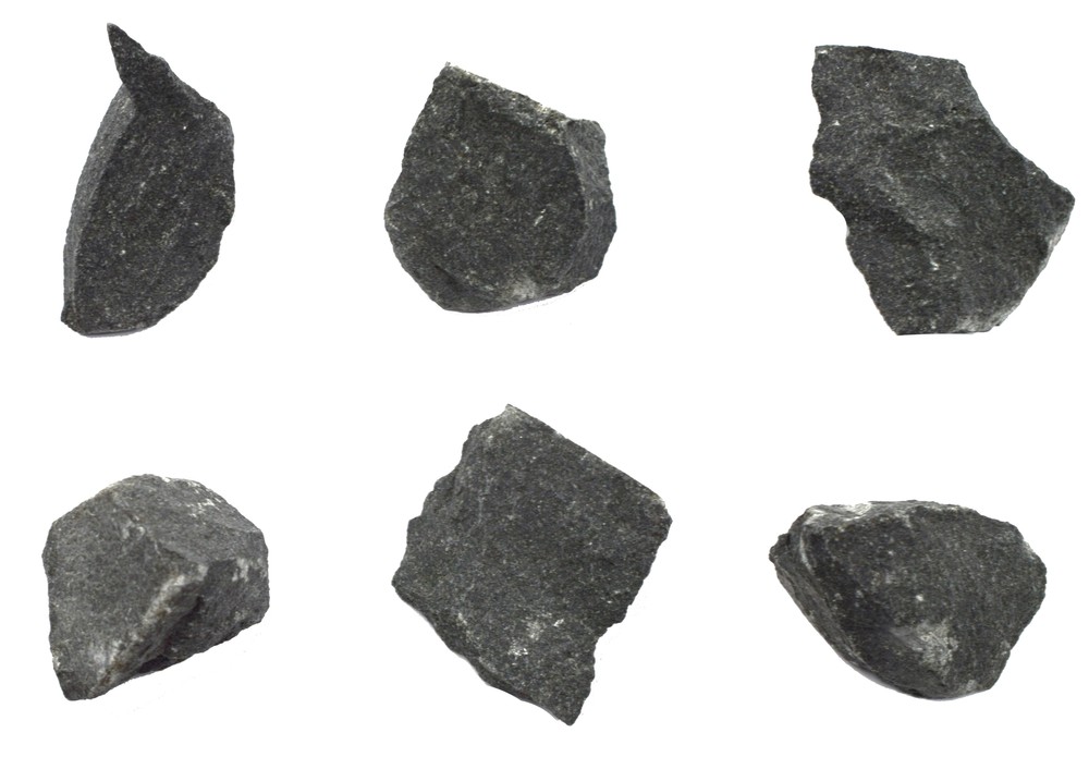 6PK Raw Basalt Rock Specimens, 1" - Geologist Selected Samples - Eisco Labs