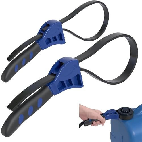 2-Pack Adjustable Rubber Strap Wrench Set – 25.20" & 20.48" Heavy-Duty Blue