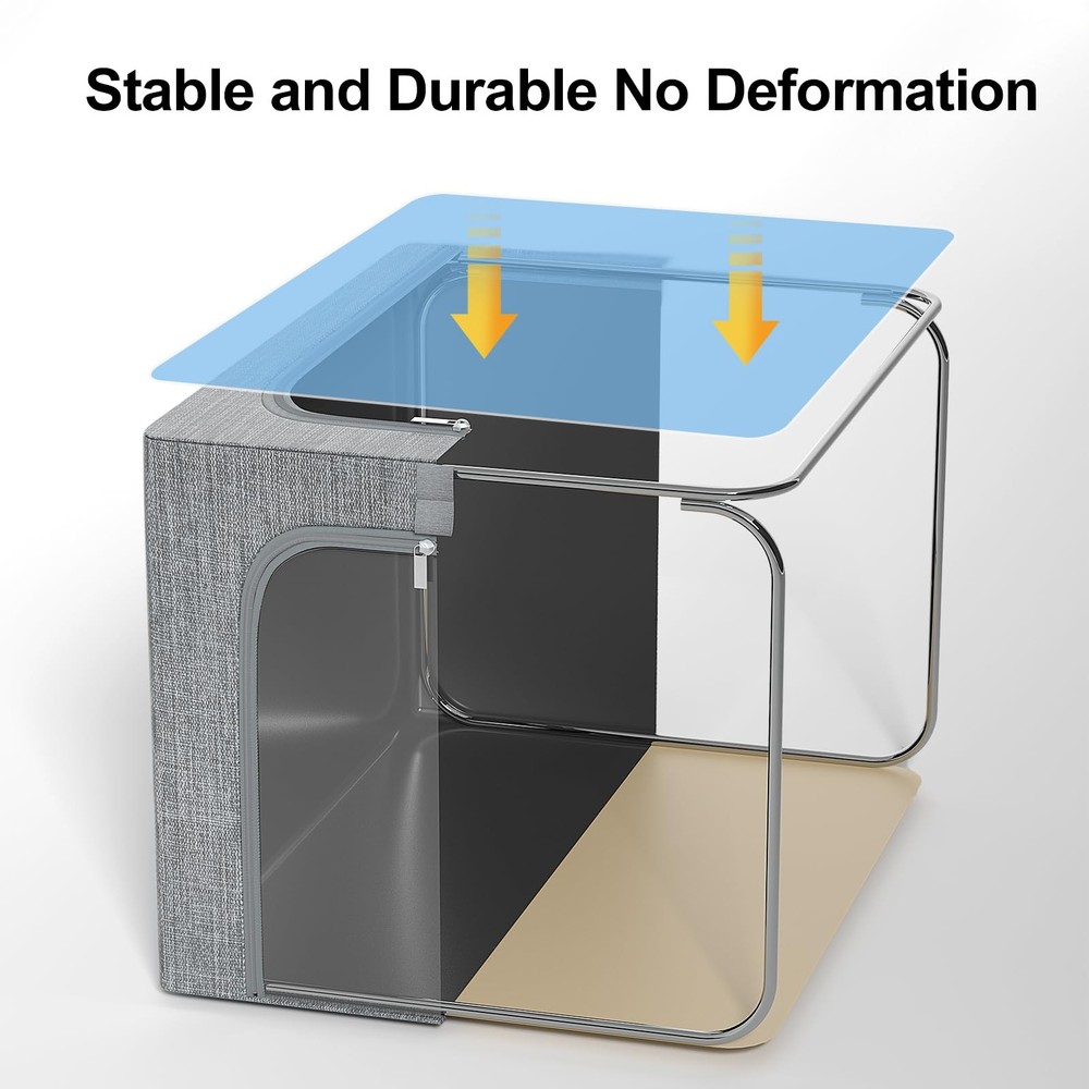 GoMaihe Clothes Storage Bin with Metal Frame: 6-Pack Stackable Closet 40L, 6