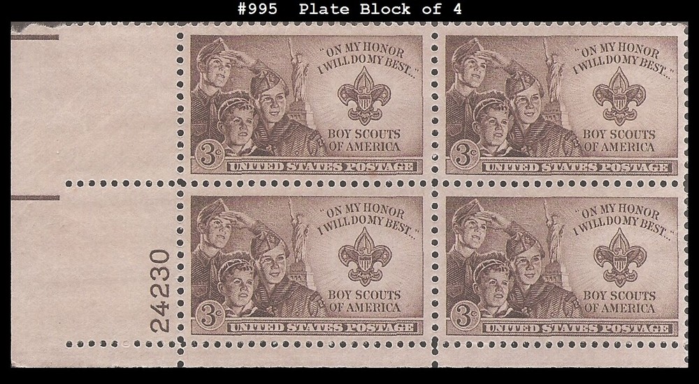 USA5 # 995 MNH PB4 Boy Scouts