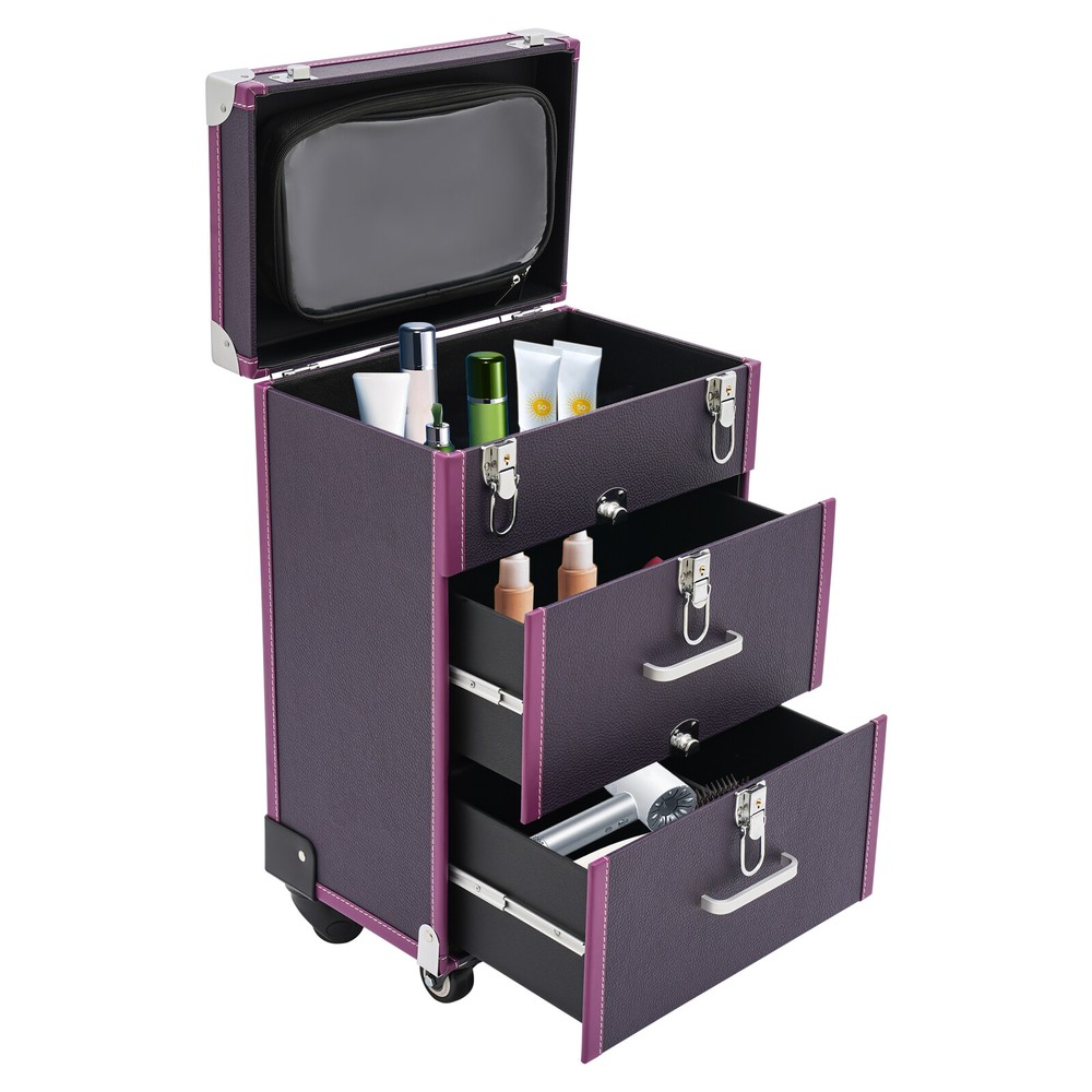 Large Rolling Cosmetic Case Makeup Trolley Rolling Makeup Case Waterproof