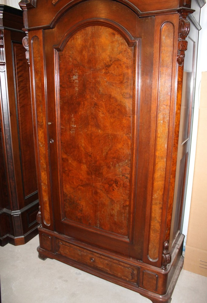 American Victorian Walnut Armoire Wardrobe