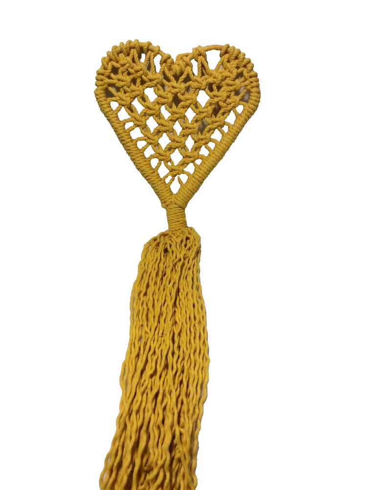 Wall Decor Macrame Wall Art  “ Yellow Heart”