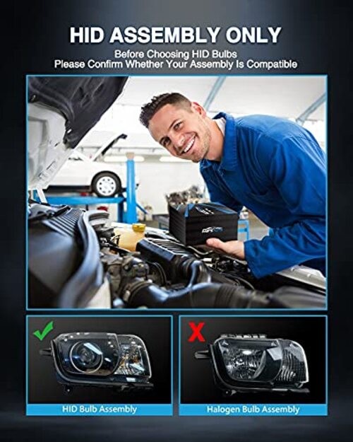 D3S HID Headlight Bulbs, 6000K Cold White, Xenon Replacement Bulb, 5 Years