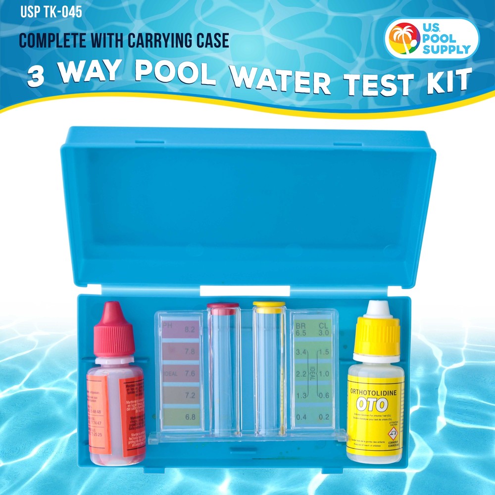 Basic 3-Way Swimming Pool & Spa Test Kit - Tests Water for pH, Chlorine, Bromine