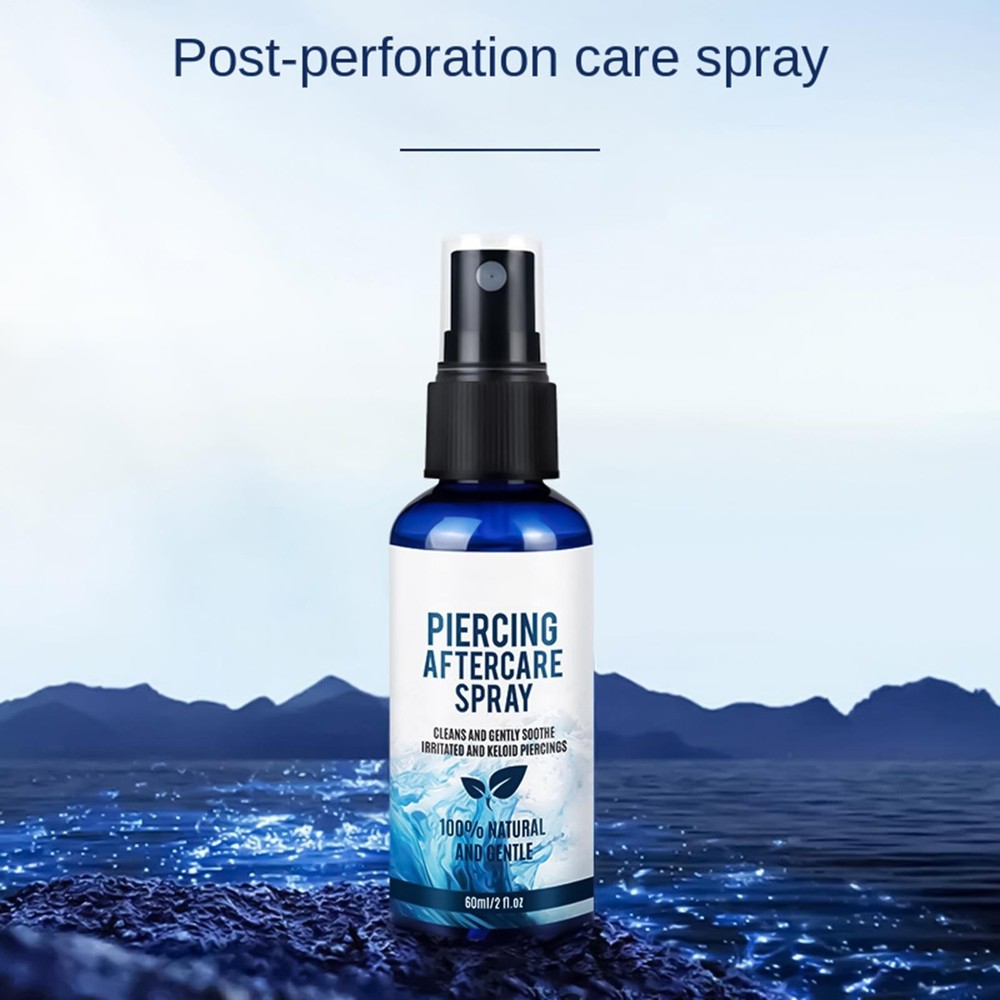 Piercing Cleaning Solution Saline Spray 60ml Aftercare Ear Nose Navel