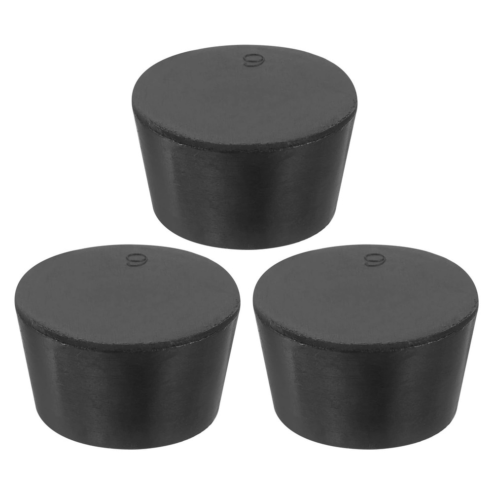 Rubber Tapered Plug 3 PCS 37-45mm Solid Test Tubes Bungs Stopper Black