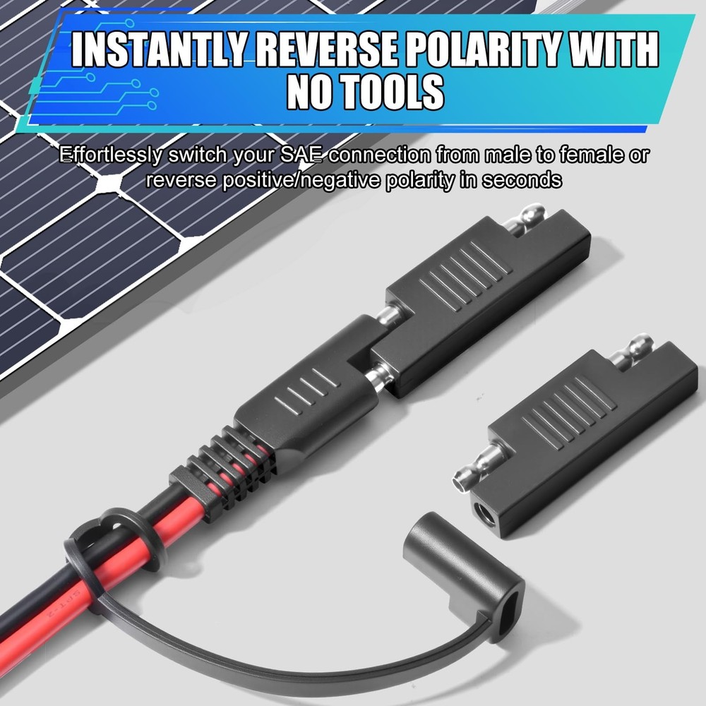 SAE Polarity Reverse Adapter - Quick Disconnect SAE Connector for Solar Panel...