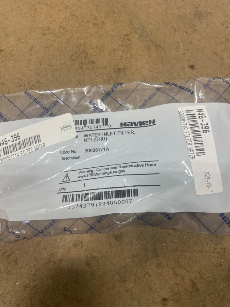 Navien 30008171A Water Inlet Filter, OEM Part