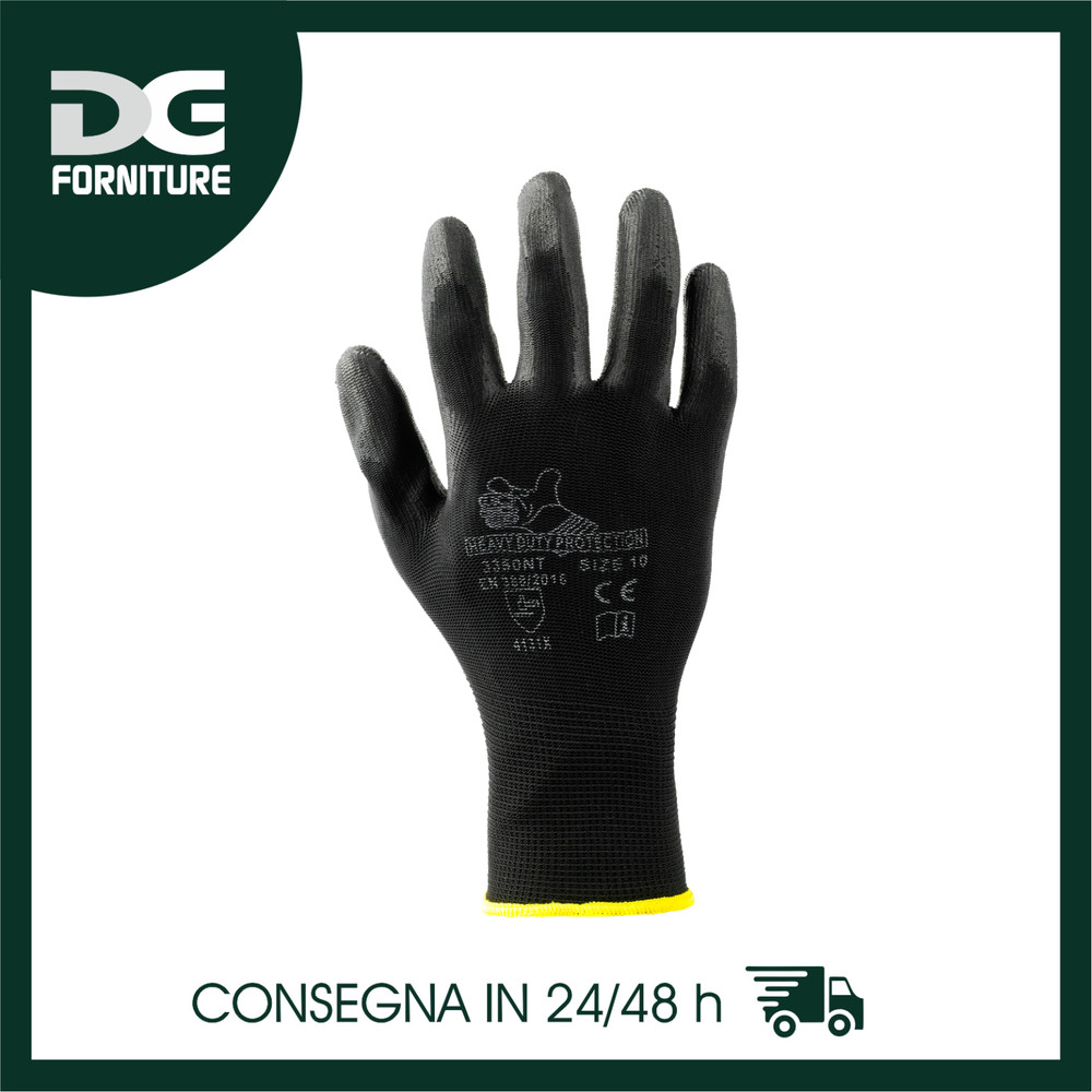SOCIM 3350 DPI II BLACK PU POLYESTER WORK GLOVES