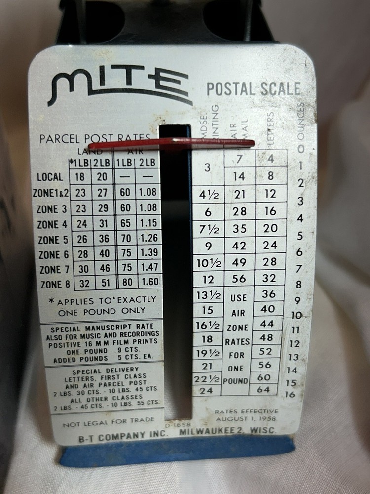 Vintage Mite Postal Scale 16 Ounces 1950’s