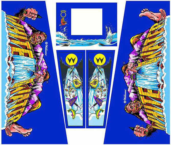 Whitewater Pinball Machine CABINET Decal Set