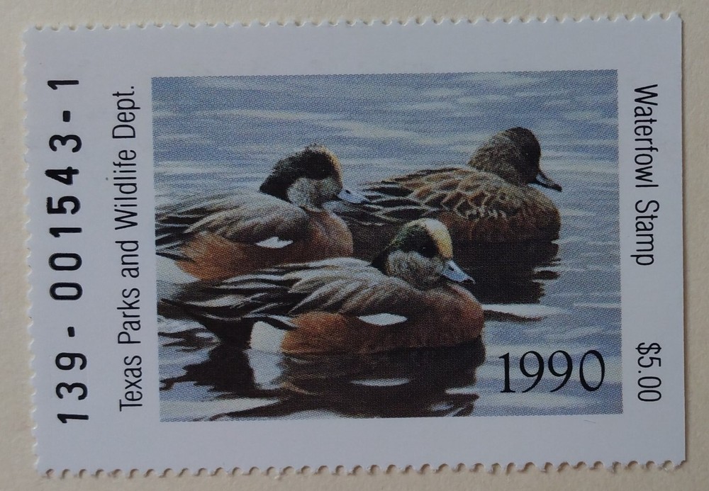Texas State Duck Stamp, 1990, sc#TX10, Mint, NH, OG