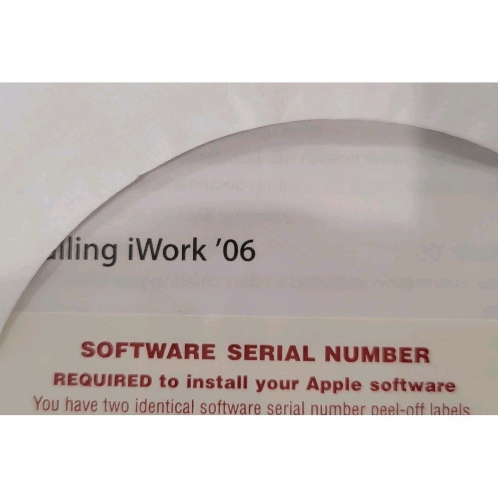 Apple iWork '06 Install DVD for Mac Computer, Version 2.0 with Product Key, 2006
