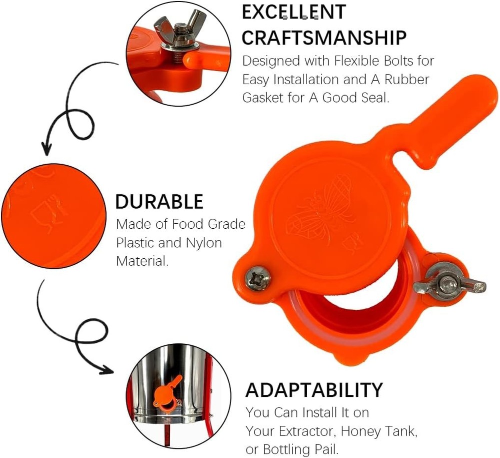 MayBee 2 Pack Honey Gate Valve for Extractor, Durable Nylon 2-Pack