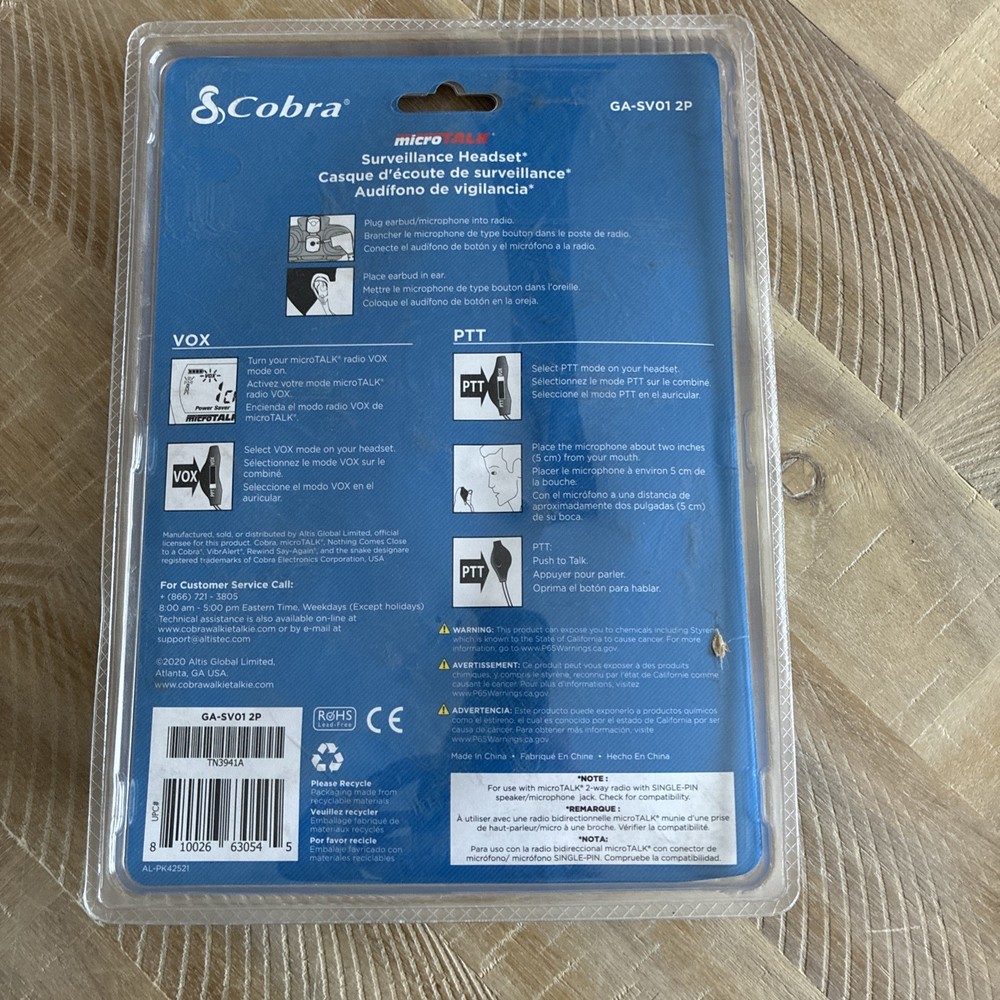 Cobra GA-SV01 2P Surveillance Headsets