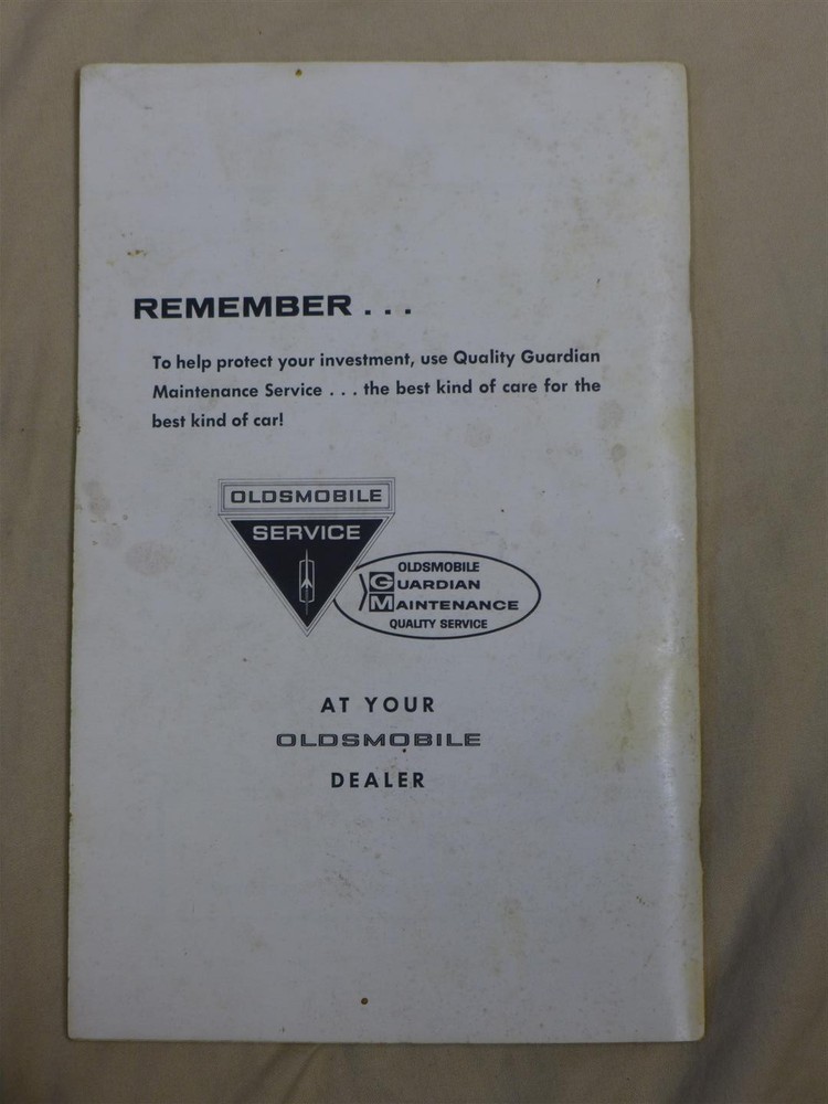 Vintage 1965 OLDSMOBILE Owner Operating Manual/Guide