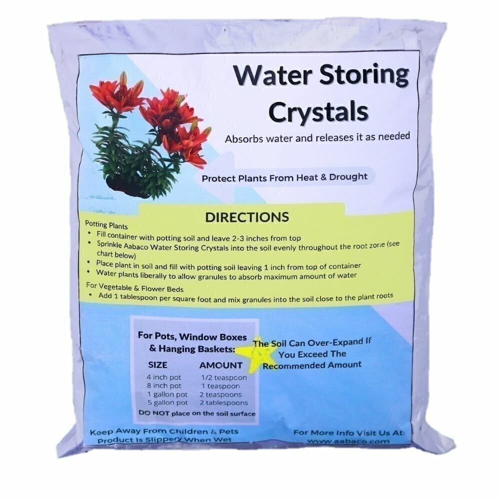 Soil Moisture Water Absorbing Polymer Crystals - 3lb