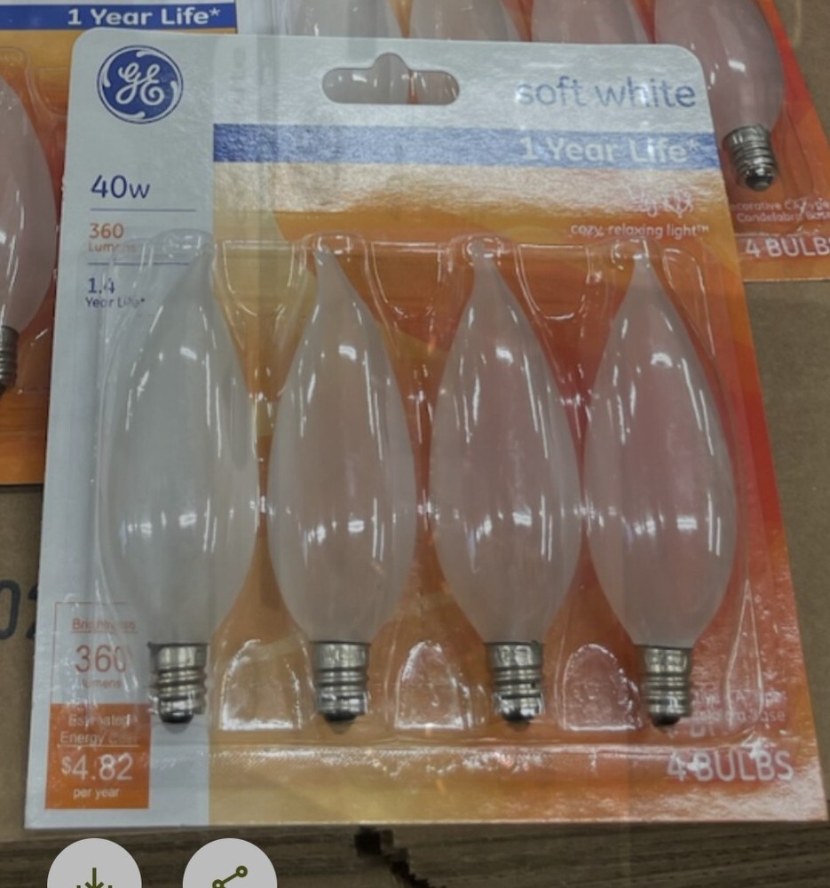 BULB 40W CA BASE EC SW 16 PACK