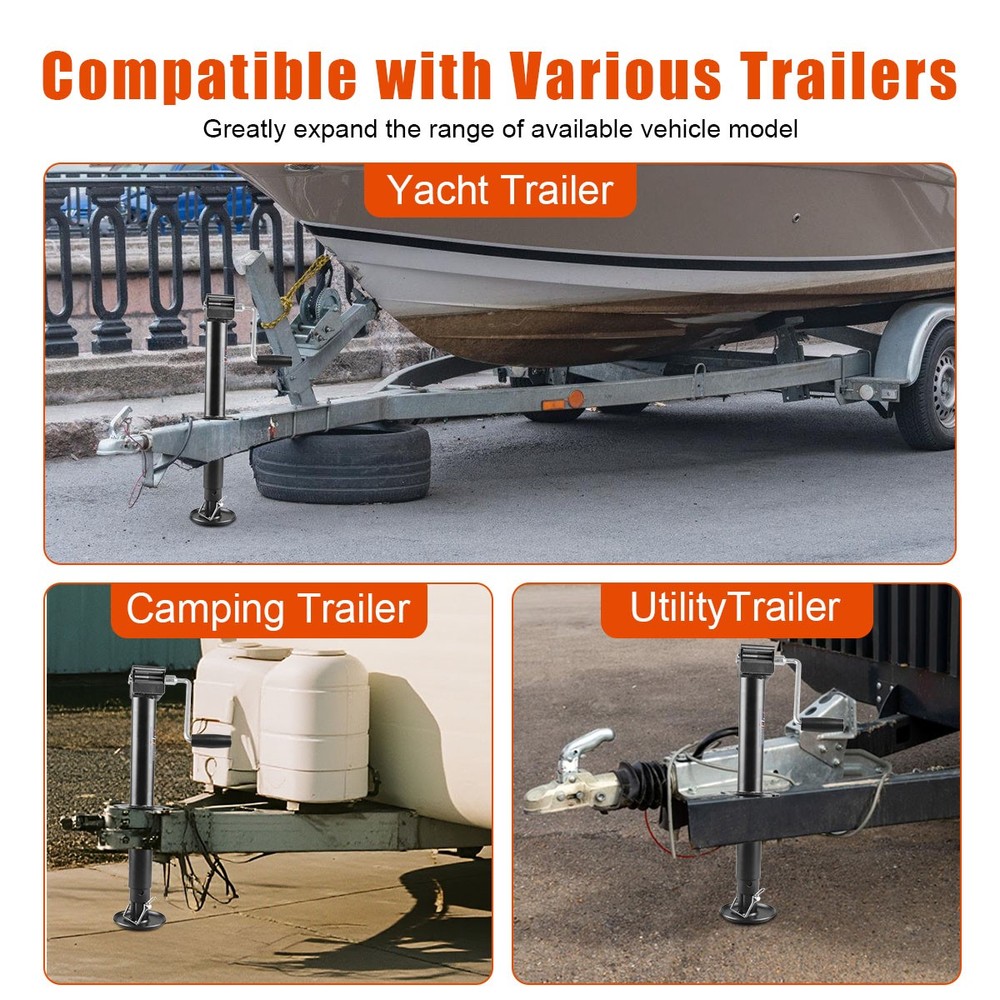5000lb Capacity A-Frame Trailer Jack 23" Lift Drill Powered Height Adjustable