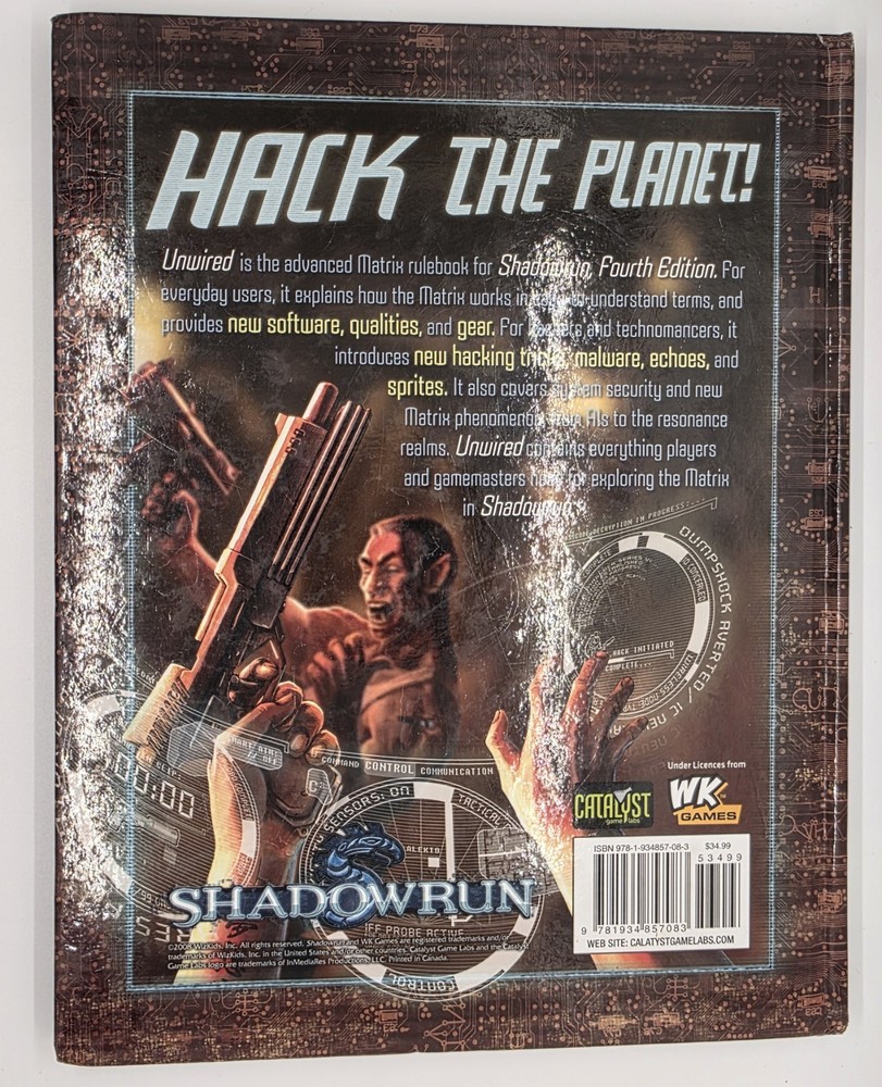 Shadowrun RPG Unwired Core Matrix Rulebook 2008 Catalyst Game Labs