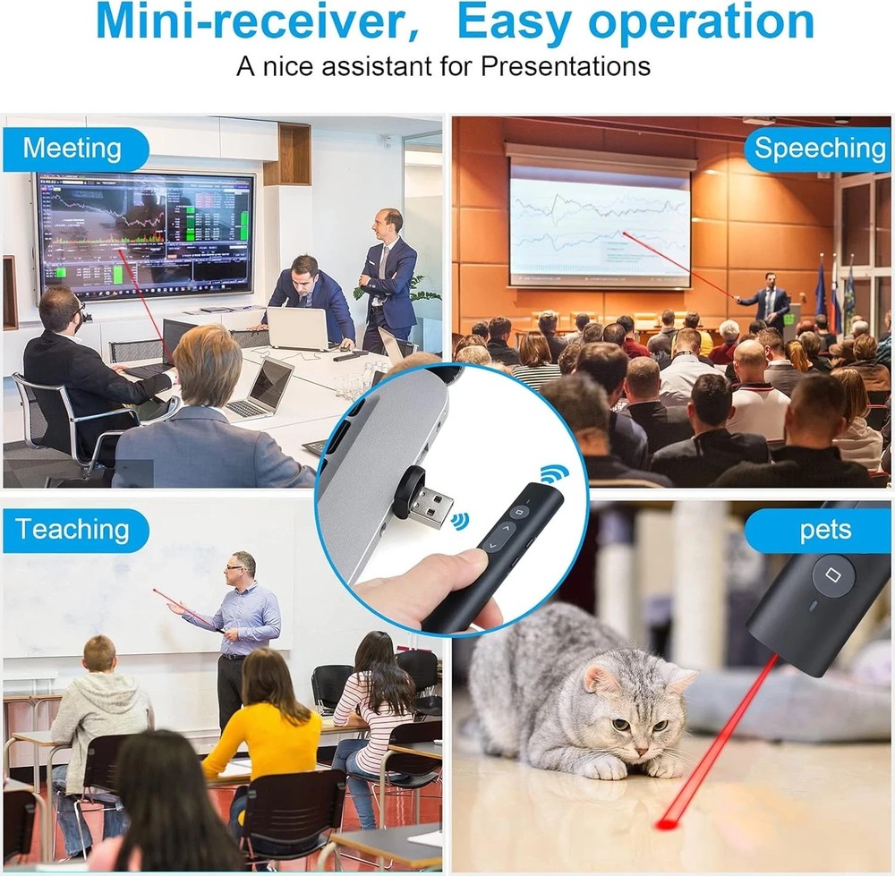 Presentation Clicker Presentation Remotes, Type C/USB a 2 in 1 Pointer, Remote P