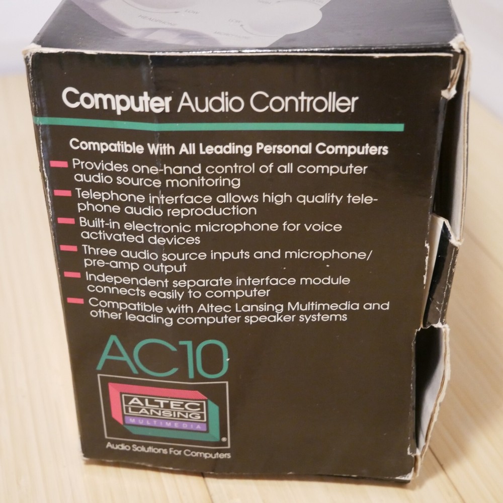 Rare 1994 Vintage Altec Lansing Computer Audio Controller AC10 with original box