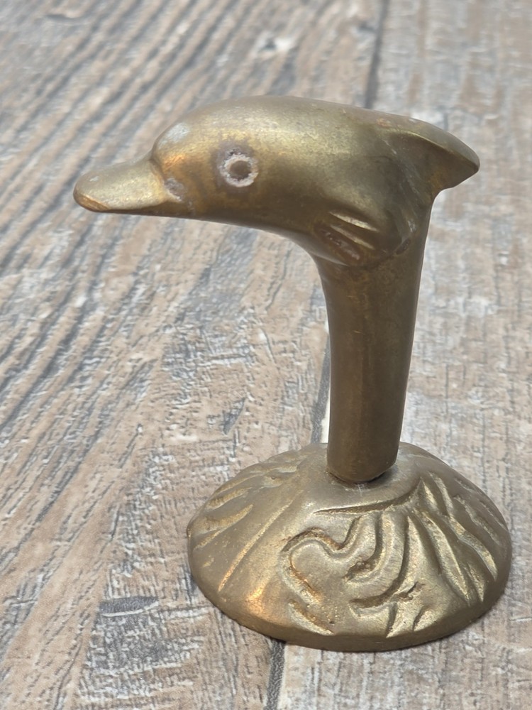 Solid Brass, Dolphin Jumpin Wave,. Flipper. India. Keepsake collectable