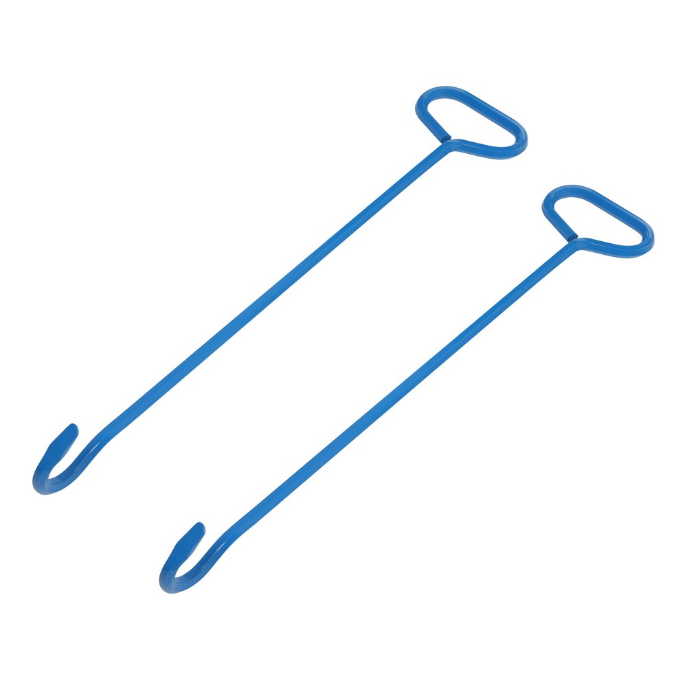 2PCS J-Shaped Versatile Lifting Hooks, Blue Tool Hook, Manhole Cover Hook Tool
