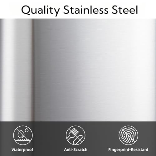 5.3 Gallon Stainless Steel Trash Caniter Rectangular Garbage Can, 20 L Silver