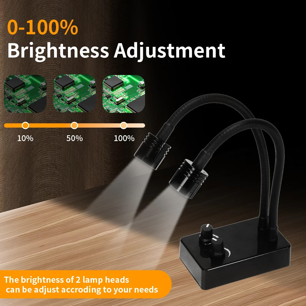 LED Microscope Light Source Gooseneck Lamp Illuminators for Industrial Camera