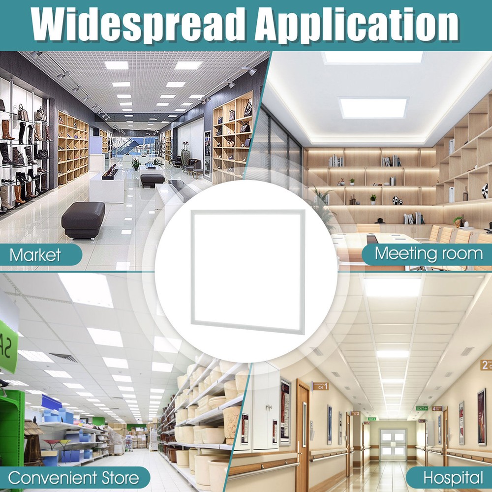 2x2FT LED Flat Panel Light 40W 5000K Daylight Drop Ceiling Lights 4Pack